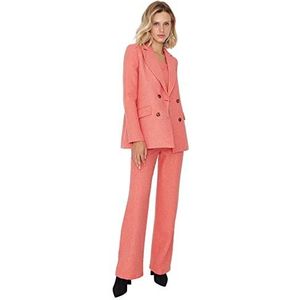 TRENDYOL Dames Regular Standard Plaid Geweven Blazer Coat, rood, 42