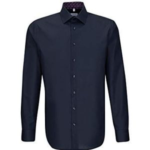 Seidensticker Heren Slim Lange Mouwen Poplin Shirt, blauw (19), 36