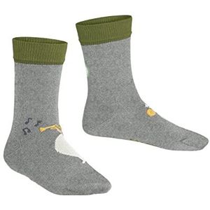 FALKE Unisex kinderen Marching Band duurzaam katoen halfhoog met patroon 1 paar sokken, grijs (light grey 3400), 19-22