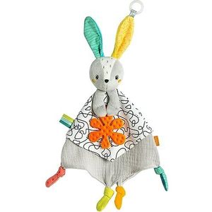 Fehn Activity-Schmusetuch Hase – Plüschtier, Einschlafhilfe & Schnuffeltuch mit Rassel, Raschelpapier, Beißer zum Knuddeln, Greifen & Liebhaben – Stofftier für Babys und Kleinkinder ab 0+ Monaten