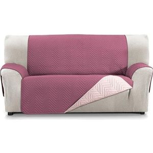 ECOMMERC3 Omkeerbare bankovertrek voor 2-zitsbank, extra zacht en maximale aanpassing, kleur: aubergine/zalm