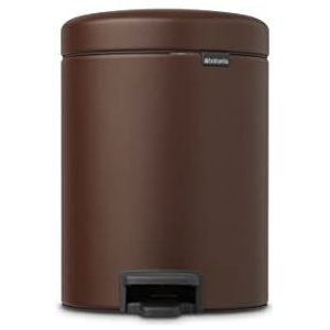 Brabantia NewIcon Prullenbak, Kunststof Binnenemmer, Mineral Cosy Brown, 3 Liter