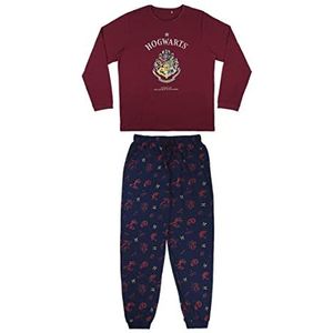CERDÁ LIFE'S LITTLE MOMENTS Hogwarts-100 Hogwarts Harry Potter-pyjama voor heren, 100% katoen, officieel gelicentieerd product van Warner Bros, rood, normaal