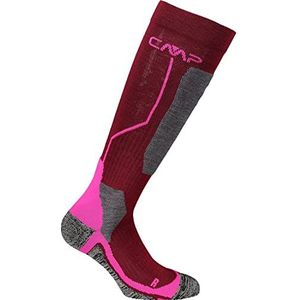 CMPI5 Skisokken van wol, unisex - volwassenen, Bourgondië pink Fluo, 36/38