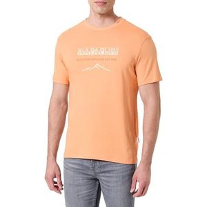 NAPAPIJRI Sanem T-shirt met korte mouwen voor heren, Oranje Mandarijn, M