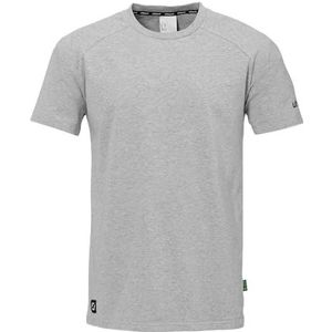 uhlsport ID T-shirt fitnessshirt voor kinderen en volwassenen - voetbalshirt - ademend en comfortabel, donkergrijs gemêleerd, 128 cm