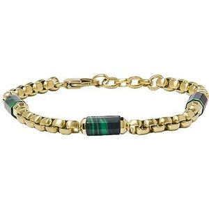 Fossil All Stacked Up Groen Malachiet Componentenarmband voor Heren, JF04571710