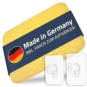 Douchemat, douchemat Step ca. 54x54 cm, geel, 100% TPE | incl. 2 haken | vrij van PVC, ftalaten, lood, latex | TÜV getest | Made in Germany