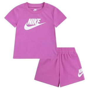Nike Kinderpak Club T-shirt en shorts set 66L596, Fuchsia, 12 Maanden