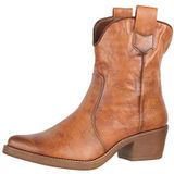 Elara Dames Enkellaarzen Cowboy Laarzen Chunkyrayan 301-A31P Camel-36