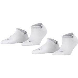 Burlington Dames Korte sokken Everyday Sneaker 2-Pack W SN Katoen Kort eenkleurig Multipack 2 Paar, Wit (White 2000), 36-41