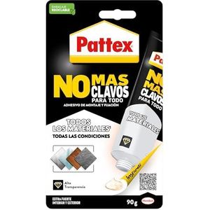 Pattex 2501910 Geen nagels meer voor All Crystal, extreem temperatuurbestendig, sterke lijm op natte oppervlakken, transparante lijm, 1 tube x 90 g