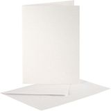 Parelmoer Kaarten & Enveloppen, kaart grootte 10,5x15 cm, envelop grootte 11,5x16,5 cm, crème, 10sets