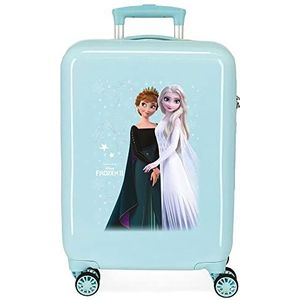 Disney Frozen Frosted Light cabine trolley, blauw, 38 x 55 x 20 cm, hard plastic, zijdelings 34 l, 2 kg, 4 wielen, handbagage