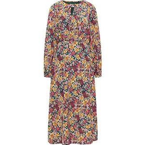 usha Midi-jurk voor dames met bloemenprint, groen, meerkleurig, maat M
