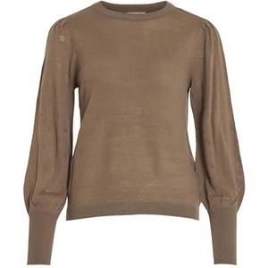 Vila Gebreide damestrui, ronde hals, fossiel, S