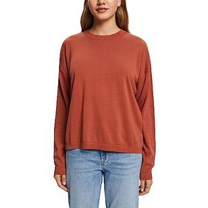 ESPRIT Oversized trui, 100% katoen, terracotta, S