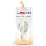 Wet n Wild Powder Perfection Kit, Verhelderend Poeder en Poederborstel Make-up Set, Langhoudende Gezichtspoeder, Verrijkt met Hyaluronzuur en Vitamine E, en een Zachte Borstel Make-up Set