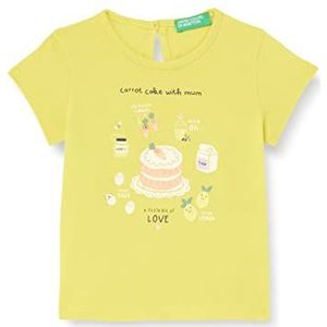 United Colors of Benetton T-shirt voor meisjes, Geel 36 karaat, 3 Maanden