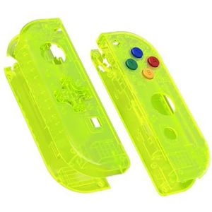 eXtremeRate Transparante Limoengroen Joycon Handheld Controller Behuizing (D-Pad Versie) met Kleurrijke Knoppen, DIY Vervangende Shell Case voor Switch & Switch OLED Joy-Con - Console Shell NIET Inbegrepen