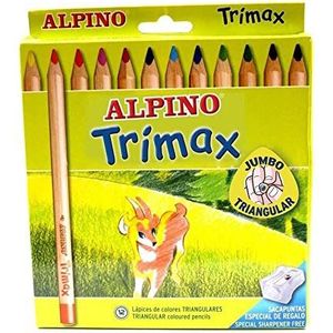 Alpino Trimax Kleurpotloden, doos met 12 verschillende kleuren