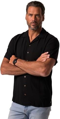 Overhemd - Effen - Viscose - Kentkraag - Halve Mouw - Regular Fit