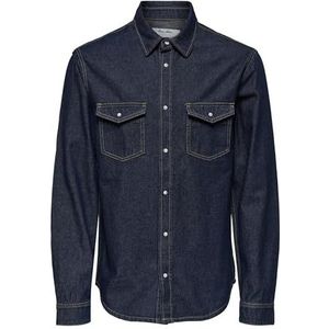ONLY & SONS Heren Onsbane 3247 DNM Shirt Noos, donkerblauw (dark blue denim), XXL