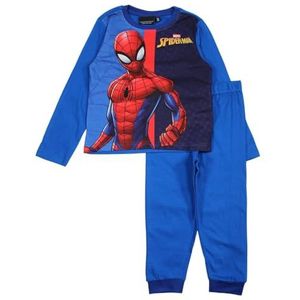 Spiderman-pyjama van katoen, comfortabele en stijlvolle outfit voor jongens, Spiderman-design, Blauw, 8 Jaren