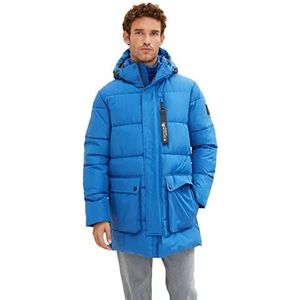 TOM TAILOR Uomini Puffer parka met gerecycled polyester 1032487, 19168 - Hockey Blue, M