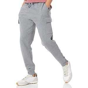 Amazon Essentials Heren Cargo Fleece Jogger Joggingbroek, Lichtgrijs Heather, Small