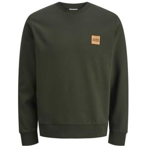 Jack & Jones - JJBrandy - Sweatshirt - Donkergroen - Lichtoranje