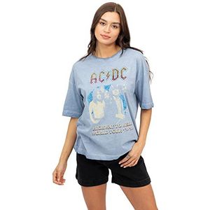 AC/DC Dames Highway to Hell Tour T-shirt, blauw, klein
