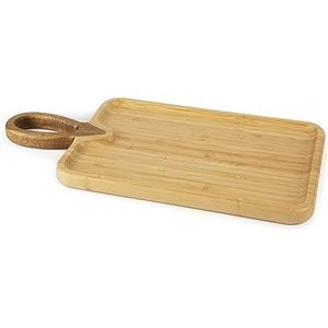 Excelsa Eco Living Snijplank/dienblad, rechthoekig, bamboe en acacia, 30 x 20 cm