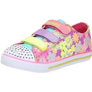Skechers Chit Chat - Glint & Gleam Low-Top sneakers voor meisjes, roze, 33.5 EU