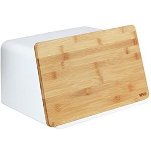 Kubo - Broodtrommel - Wit - Bamboe Deksel - ABS Kunststof