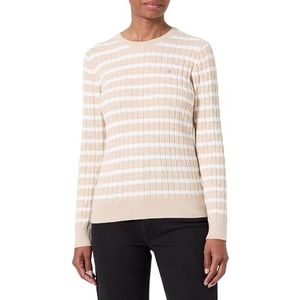 GANT Stretch katoenen kabel streep C-hals, Zaadmelange, L