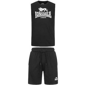 Lonsdale Heren mouwloos T-shirt & shorts set normale pasvorm ALLANTON zwart/wit XL 117434 117434