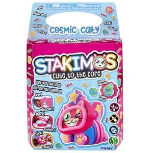 TOMY Stakimos Cosmic Caty | Knutselset voor kinderen om je eigen schattige 3D-personage te bouwen van gerecycled polyester knutselschuim | Geen lijm of snijden nodig | knutselsets voor kinderen vanaf