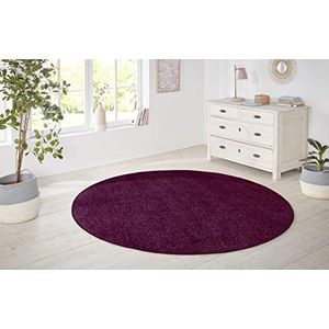 Hanse Home tapijt Nasty, effen kleur braam violet, rond ø 133 cm