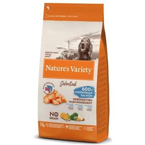 Nature's Variety Selected - Droogvoer voor volwassen honden van middelgrote en grote rassen – graanvrij – met Noorse zalm zonder randen – 2 kg