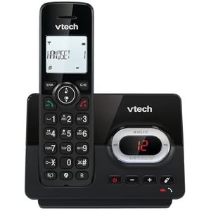 VTech CS2050 Draadloze telefoon met antwoordapparaat, eco+ modus, telefoon voor ouderen, draadloze telefoon, oproepblokkering, handsfree-functie, grote toetsen, 1-lijnweergave, zwart