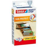 tesa Insect Stop Sun Protect Comfort Vliegenhor voor dakramen - Raamhor - Zonwerend - Snijd op maat, met Powerstrips - Horraam, antraciet, 120 cm x 140 cm