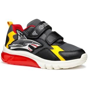 Geox - J Cyberdron - Lichtgevende Schoenen - Dk Grey/Yellow