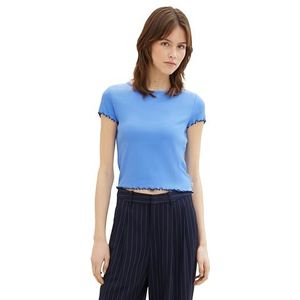 TOM TAILOR Denim T-shirt voor dames, 18712 - Sicilian Blauw, XL