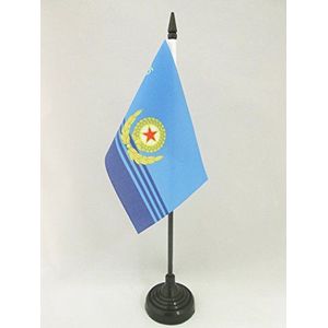 Koreaanse Volksluchtmacht Tafelvlag 15x10 cm - Noord-Koreaanse militaire Desk Vlag 15 x 10 cm - Zwarte plastic stok en basis - AZ FLAG