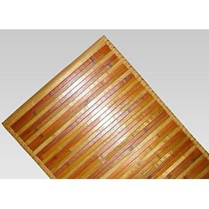 BIANCHERIAWEB Vloerkleed van bamboe, degradè beige, keukenloper 50 x 230 cm, antislip, 100% bamboe, keukenloper van duurzaam materiaal, neemt geen vlekken op