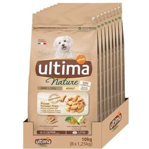 Ultima Nature Droogvoer voor honden Mini Volwassen met Kip: Pak 8 x 1,25 kg - Totaal: 10 kg