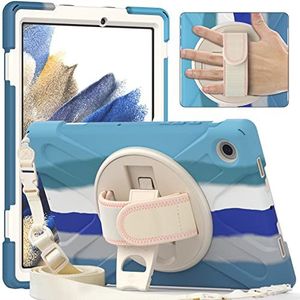 Beschermhoes voor Galaxy Tab A 8.0 SM-T290/T295, robuust, schokbestendig, met penhouder, polsband, schouderriem voor Samsung Tab A 8,0 inch