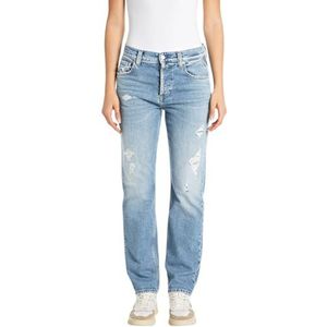 Replay Maijke Straight Fit Jeans met hoge taille voor dames, 010, lichtblauw, 24W x 28L