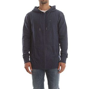 Tommy Jeans Heren sweater Zipthru lange mouwen capuchontrui, blauw (Black Iris 002), XXL